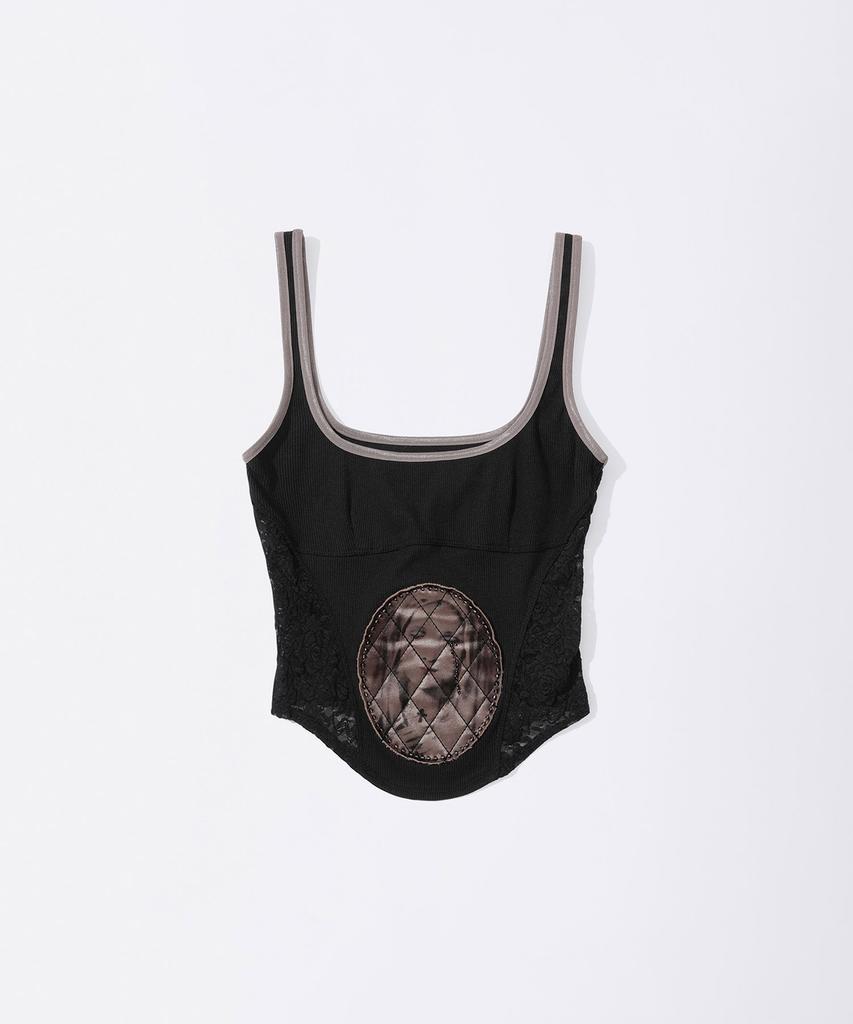 SCULPTOR Beaded Maria Top Black