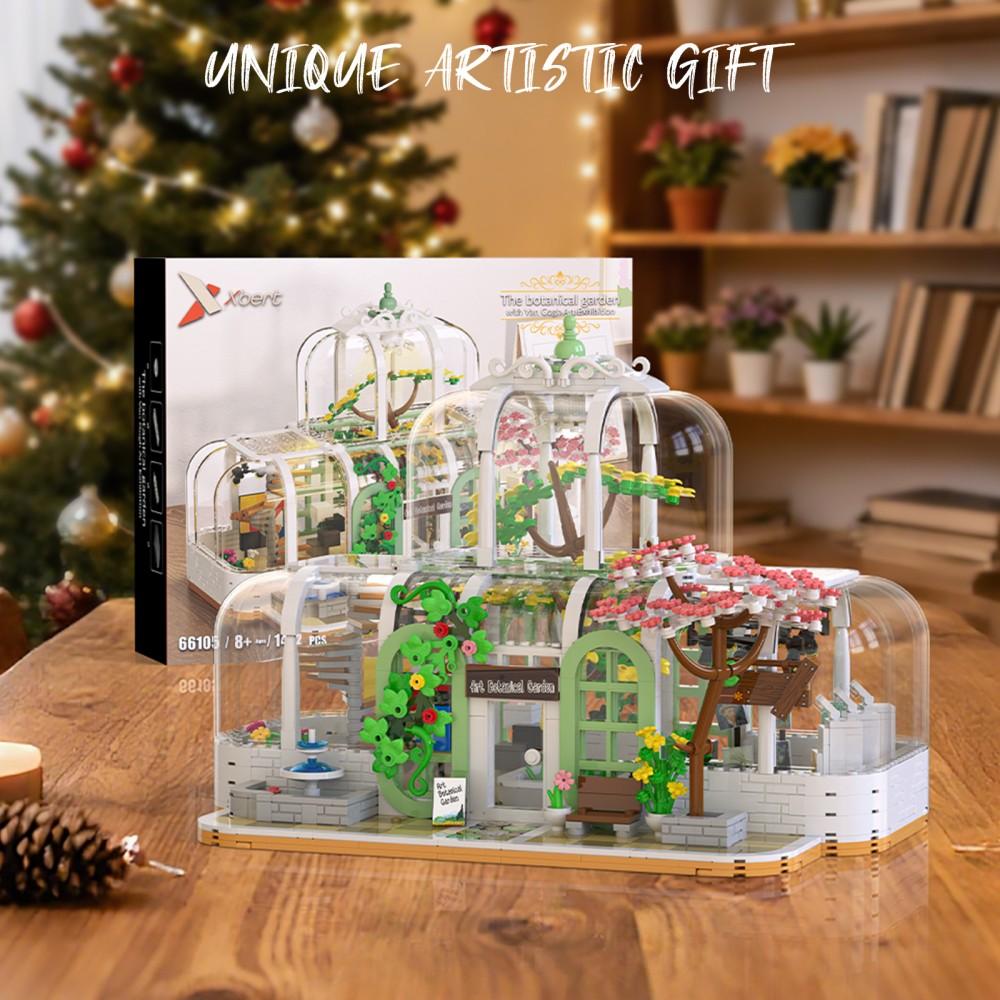Blocos de Construção Jardim Botânico Não Tóxicos 1482 Peças Modelo Casa das Flores Cena de Rua Transparente Ornamento de Mesa Brinquedos Infantis Presentes de Feriado
