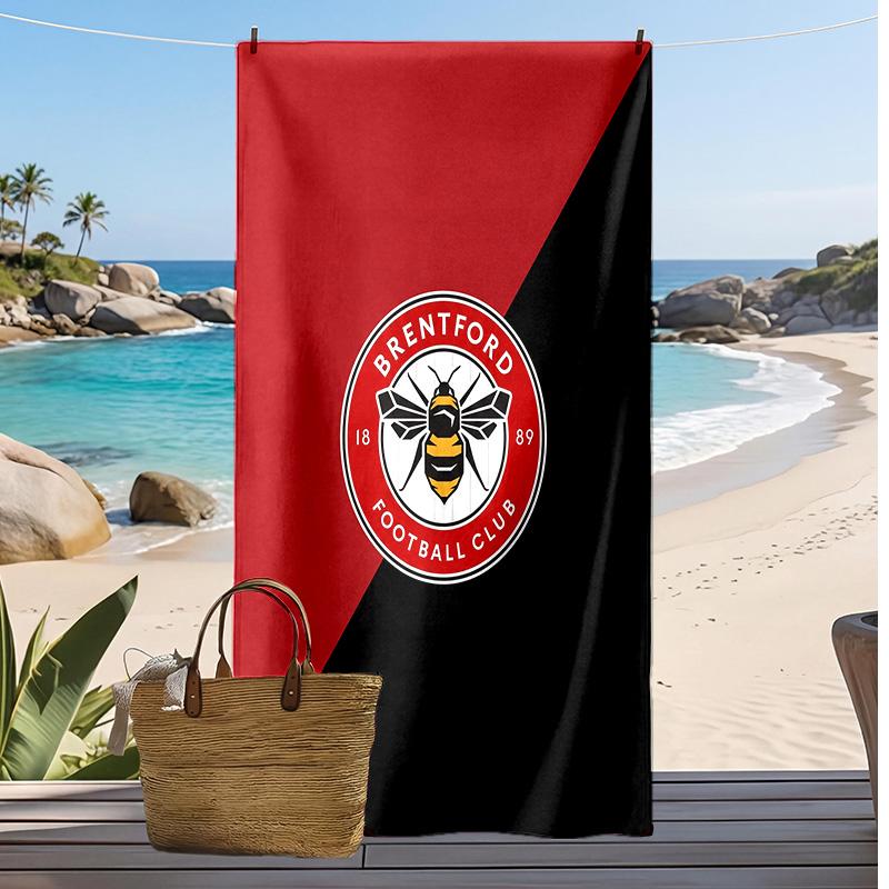Toalla de Playa con Estampado de Fútbol del Brentford, Toalla Grande Suave de Secado Rápido para Playa, Camping, Natación