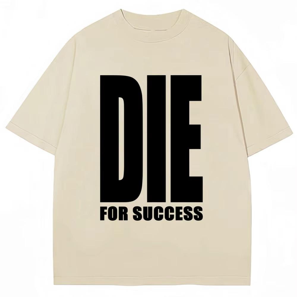 SpringSummer Y2K Die for Success Pattern Printed Cotton Loose Short Sleeve Round Neck Mens and Womens Casual Fashion Tshirt
