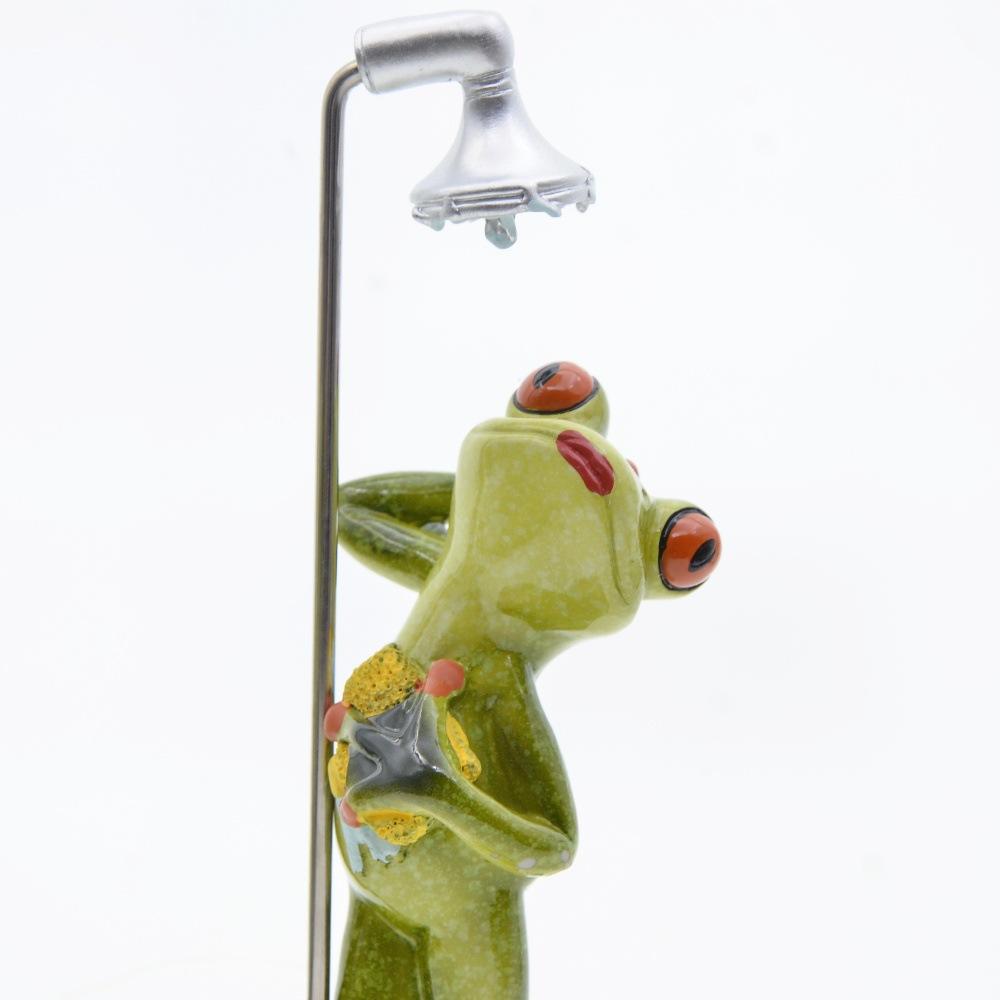 Lustige Niedliche Froschfiguren Dame Langbeiniger Frosch Baden Harz Tierornamente Innenraum Zuhause Schreibtisch Badezimmer Dekoration