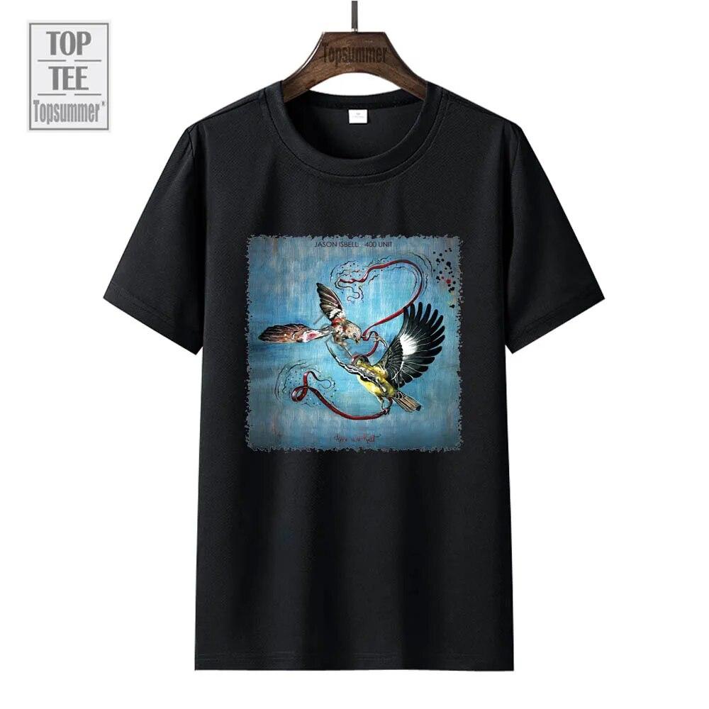 Camiseta do álbum Here We Rest Jason Isbell e a turnê de 400 unidades Camiseta da moda adolescente Harajuku Camiseta de algodão Roupas pretas