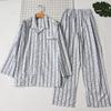 Foreign Trade Orders Exported To Japan Summer and Autumn Thin Men's Woven Pure Cotton Printing Comfortable Long Sleeve Trousers Pajamas Home Wear Set