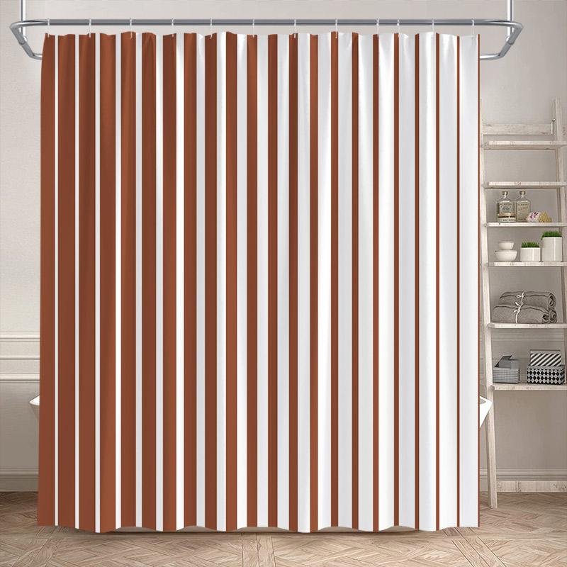 

Black And White Striped Shower Curtains Modern Nordic Style Minimalist Geometric Home Bathroom Decor Bath Curtain With Hooks W60H190(CM)-1 Pcs