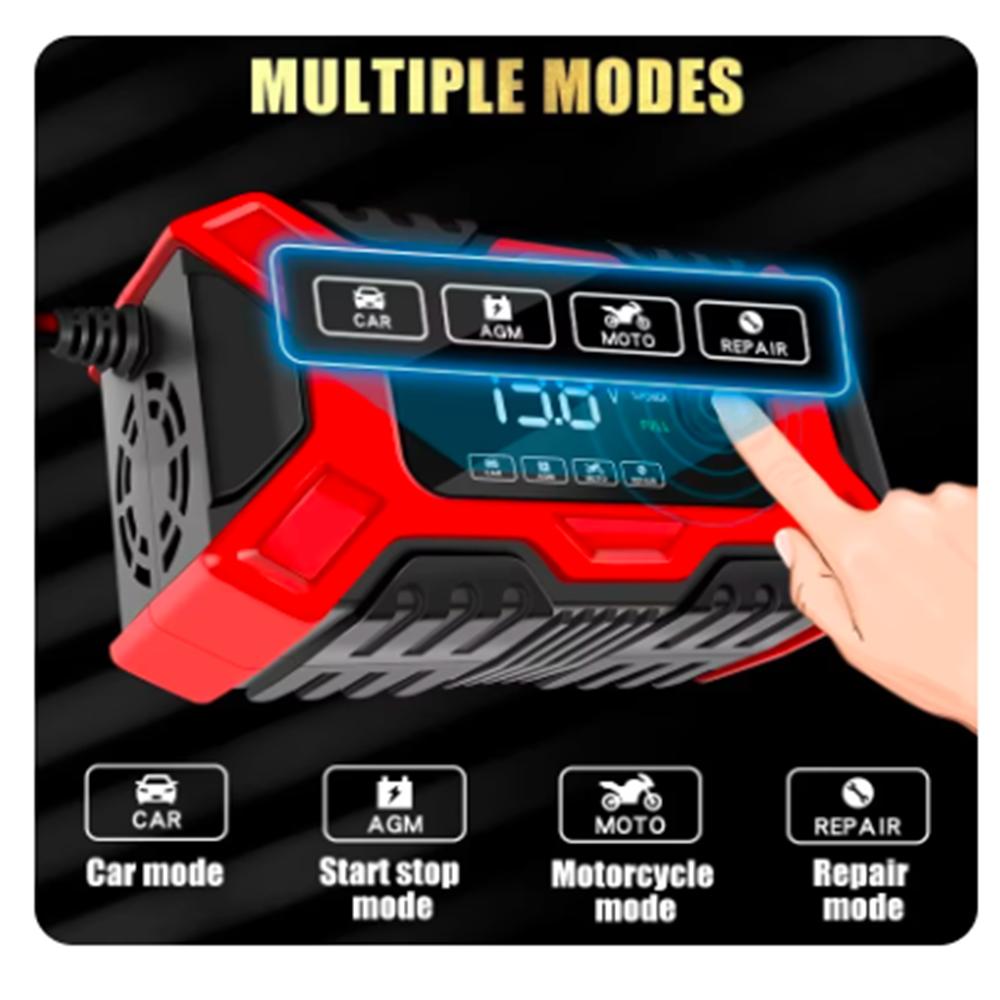Car Battery Charger (12V), Automotive Trickle Charger for Lead Acid Batteries, Smart LCD Display  for Car, Motorcycle, Lawn Mower, RV