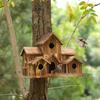 Holz-Kolibri-Nistkasten im Villen-Stil: Outdoor-Vogelhaus-Figur und Garten-Hängeornament Vogelfutterspender
