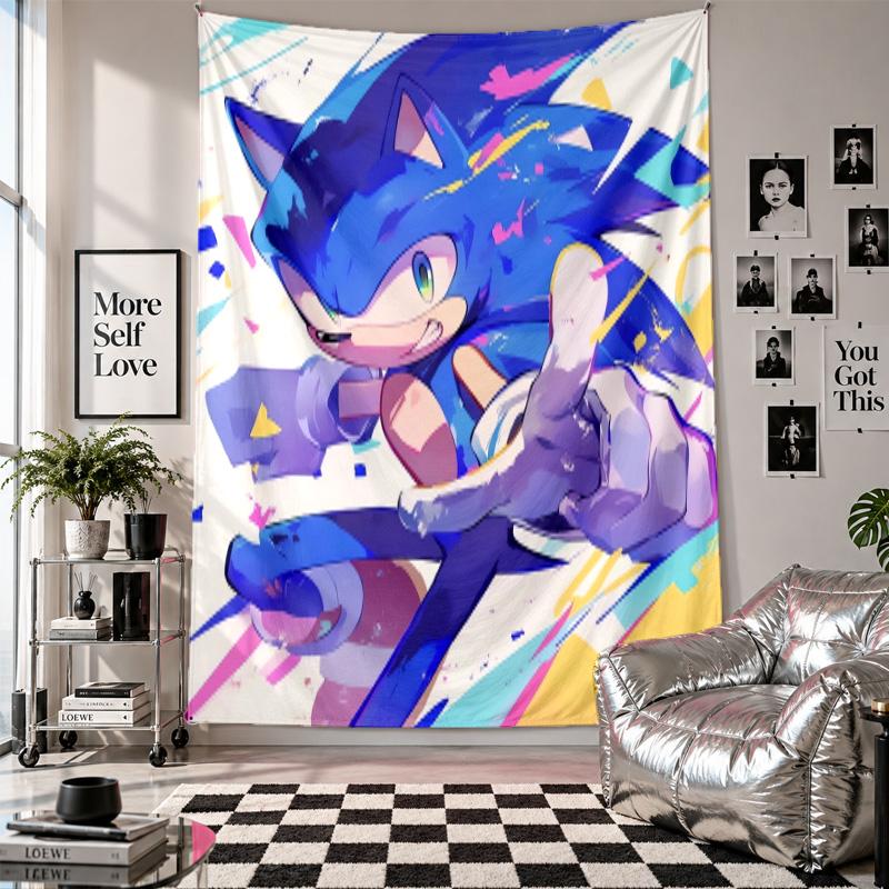 Wall TapestrySonic the Hedgehog Art Hanging Cloth Decorative Background Cover for Room Decoration