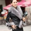 Women's Slim Fit Faux Fur Coat with Fox Fur Collar