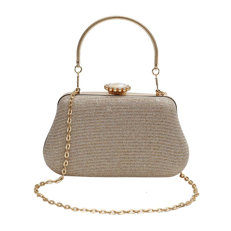 Lyxig högdesignad kvinnlig kvällsväska Märke Fest Bankett Glitterväska för damer Bröllop Clutch Handväska Axelväska Kedja Bolsas