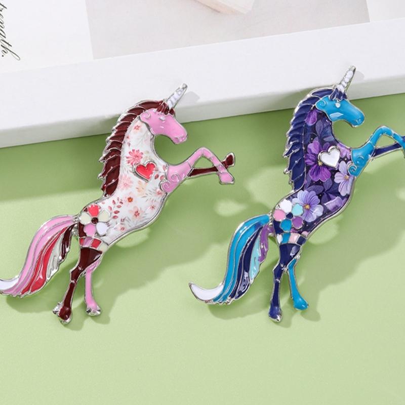 Vintage Horse Brooch Retro Fantasy Design Alloy Construction Vibrant Color Fashion Accessory Gift For Enthusiasts