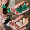 White Blue Enamel Oil Love Earrings for Women Korean Temperament Heart Stud Earrings Party Geometry Jewelry Girls Gift