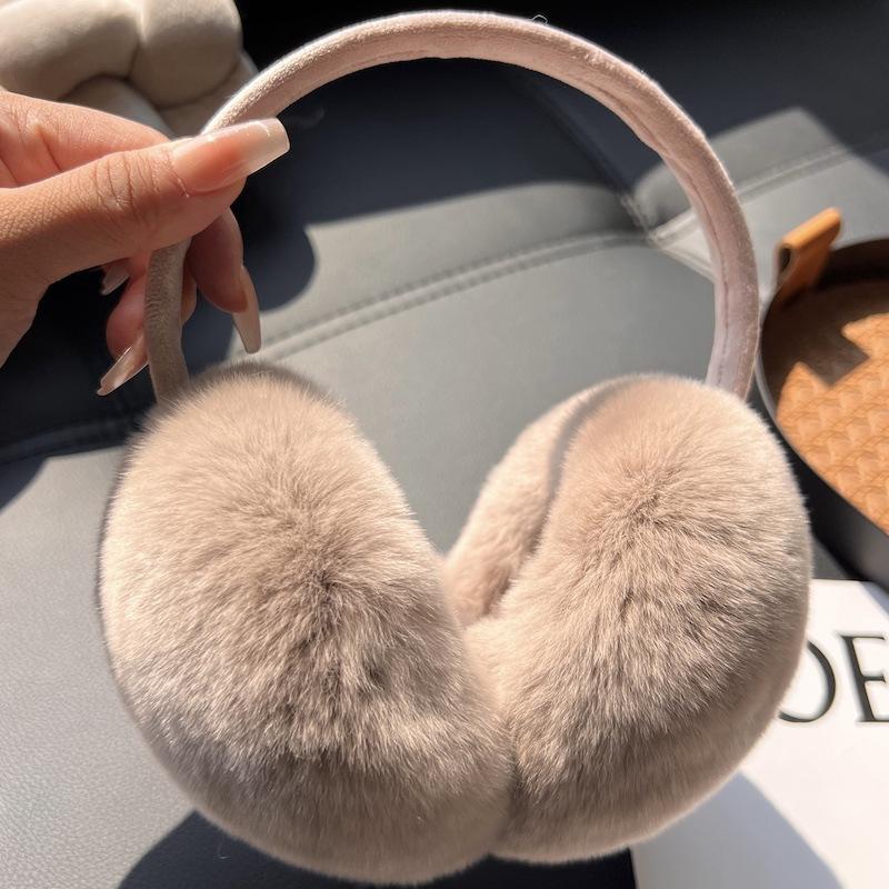 Women Winter Plush Ear Warmers, Cute Foldable Ear Muffs, Windproof Cold Resistant Ear Covers