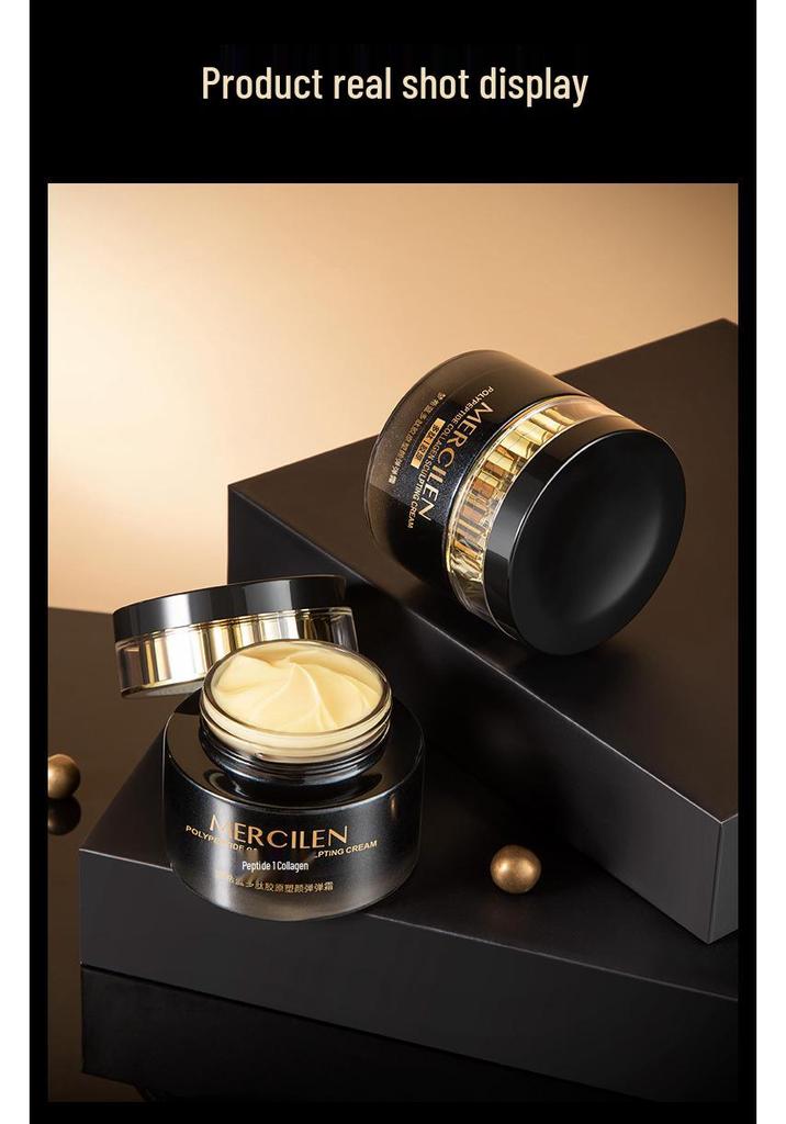 Crema Elástica de Polipéptidos y Colágeno Mengxi Lan 50g - Cuidado Facial Reafirmante y Lifting para Disminuir las Líneas de Expresión.