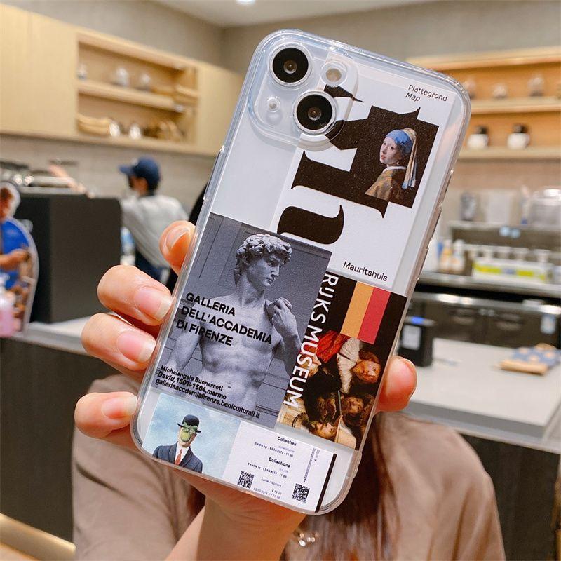 Fashion Artists Minimalist Label Phone Case for IPhone 16 15 14 13 12 11 Pro Max Xs Max 12 13 Mini 7 8 Plus Clear TPU Soft Cover