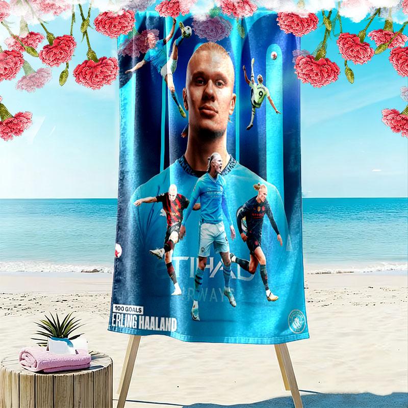 Asciugamano da Spiaggia Stampa Haaland Spirit, Asciugamano Grande Morbido ad Asciugatura Rapida per Spiaggia Campeggio Nuoto