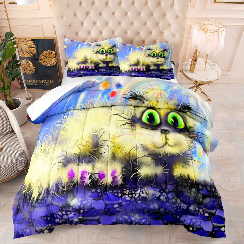 Digital Printing Animal Cat Wolf Elephant Series Three-Piece Bedding Printing