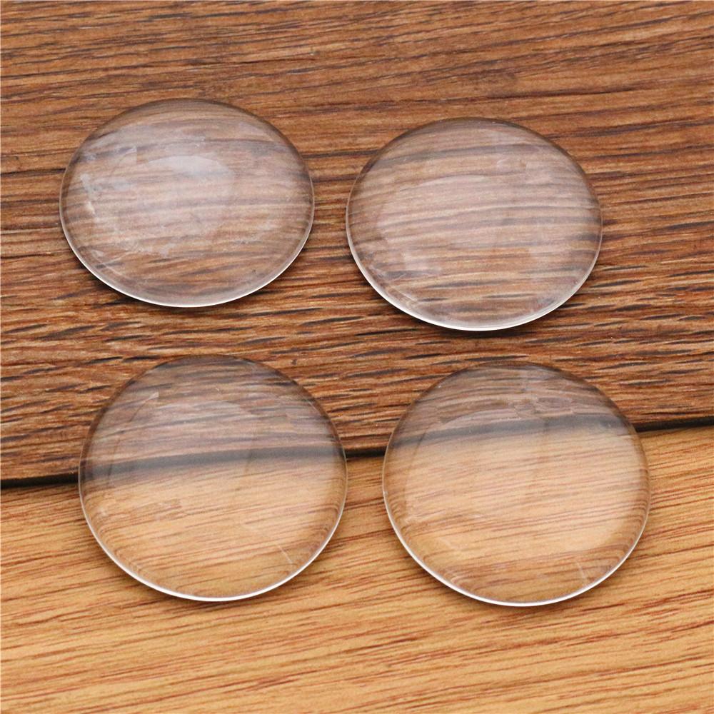 6mm 8mm 10mm 12mm 14mm 16mm 18mm 20mm 25mm 30mm 35mm Runde Flache Rückseite Klares Glas Cabochon, Hohe Qualität, Großhandel Aktion