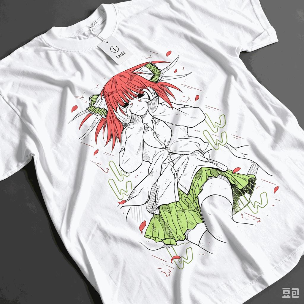 Nino Nakano The Quintessential Quintuplets Anime Print T Shirt Unisex Crew Neck Short Sleeve Casual Streetwear Fashion Tees Tops for Men Women