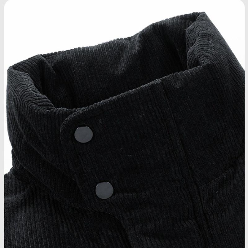 Stand-up Collar Cotton Jacket Men and Women Paragraph Winter Loose Solid Color Thickened Cotton Jacket Couple Paragraph Cotton Jacket Men