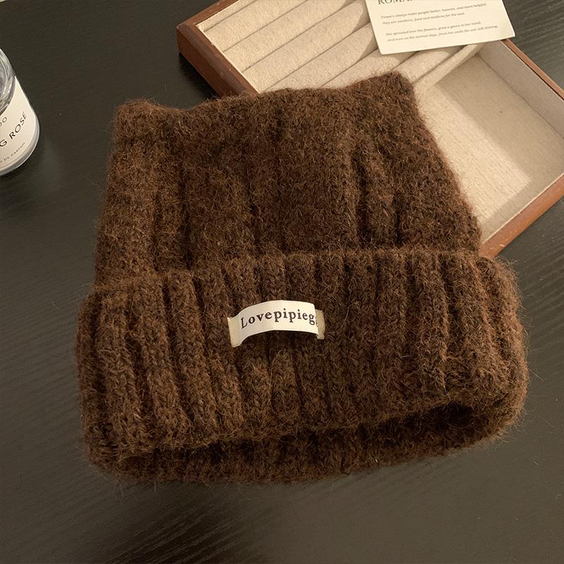 Süße Katzenohren (Gedämpftes Brot in Katzenohrform), Gestrickte Wollmütze, Damen, Winter, Koreanische Version, Kleines Gesicht, Kaltmütze, Verdickte Wärme