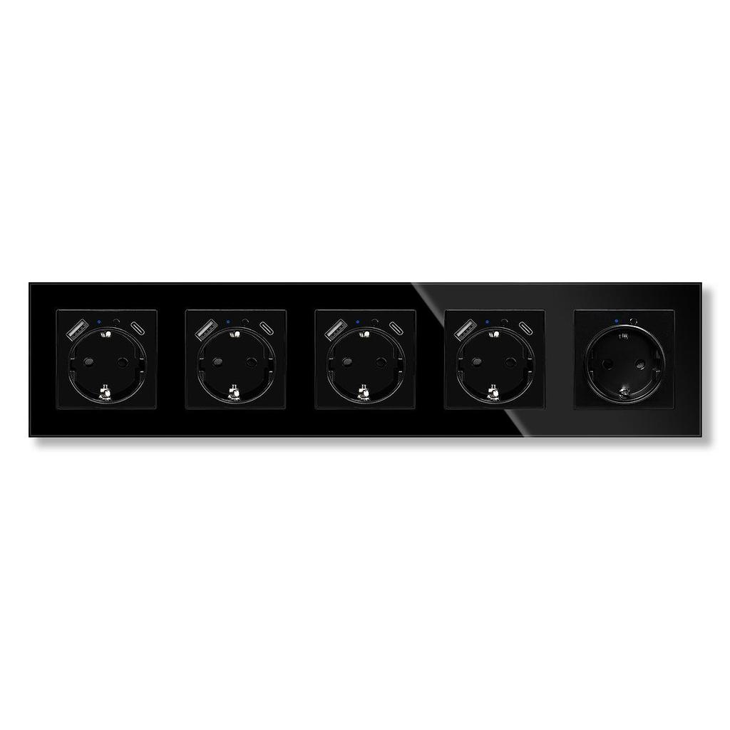Model 153 Smart WiFi Wall Socket with Tempered Glass Panel - Alice Voice App Compatible