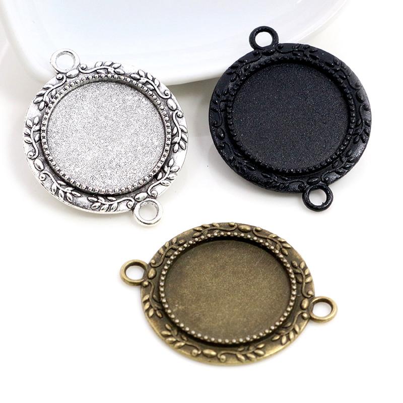10pcs 20mm Inner Size Antique Silver Plated Bronze Rose Gold Black Classic Style Cabochon Base Setting Charms Pendant