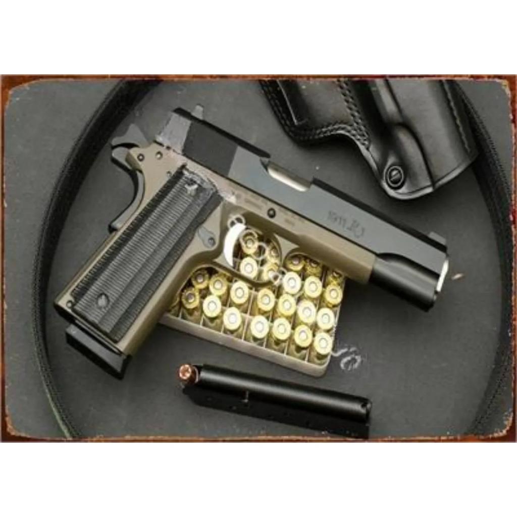 Vintage NEW Pistol HD Tin Painting Metal Sign Poster Home Living Room Bar Club Party Man Cave Art Wall Decorativ Iron Painting