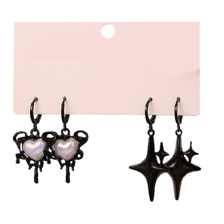 

Sparkling Star And Heart Earrings For Sensitive Skin Everyday Elegant Jewelry Gift