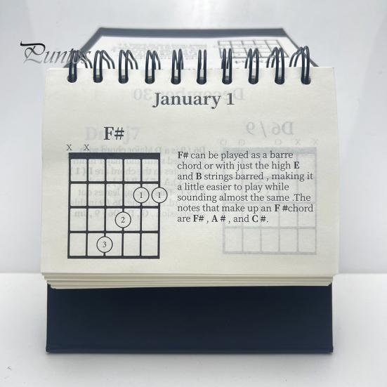 Το Ημερολόγιο 365 Ημερών Συγχορδιών Κιθάρας Ημερολόγιο Συγχορδιών Μέρα-Παρά-Μέρα Αναδιπλούμενο Επιτραπέζιο Καθημερινό Πρόγραμμα για Κιθαρίστες