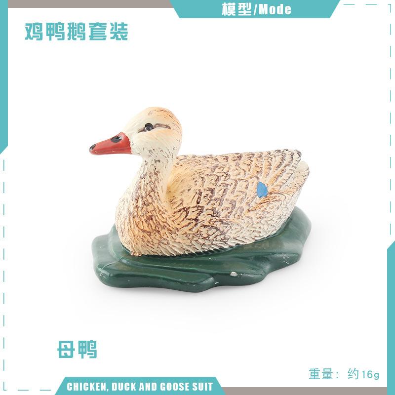 Simulation Hen Fighting Hen Hen Back Chick Canada Goose Farm Poultry Chicken Duck Goose Animal Model Ornament Export