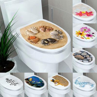Art Home Waterproof Removable Closestool  Decor WC Cover Decals Toilet  Sticker Toilet Seat Sticker