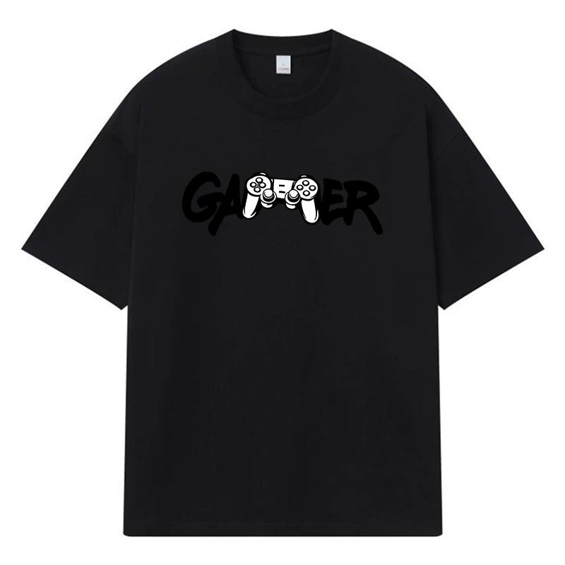 2026 Game Controller Printed Graphic Streetwear Y2k Harajuku Clothes 100% Cotton T Shirt Casual Oversized Summer Men T-shirt