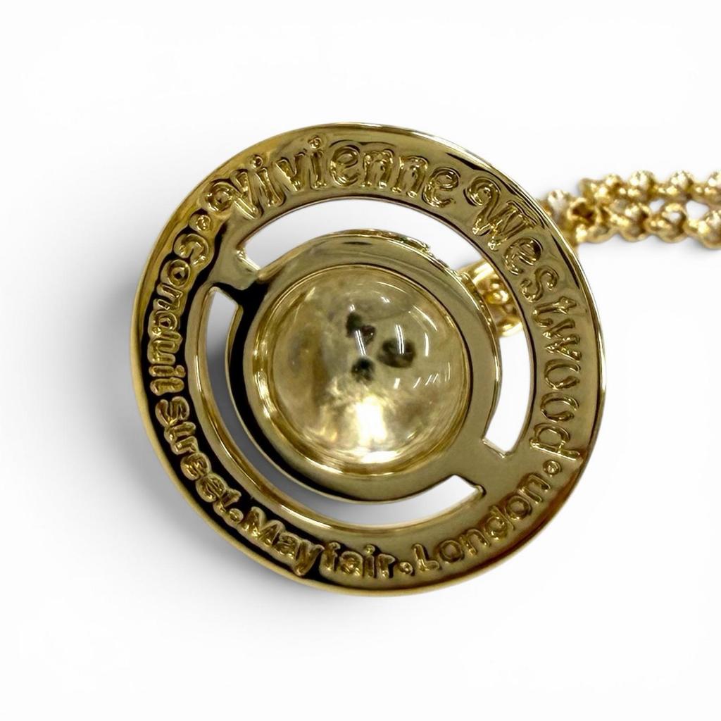 Excellent Vivienne Westwood Necklace NEW TINY ORB Rhinestone gold Women Used