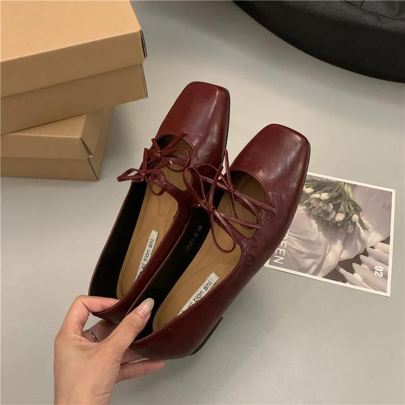 Fashion Luxury Designer Casual Women Mary Janes Shoe Elegant Female Footwear Ballet Flats Round Toe Dress Ballerinas Women Lolita Shoes
