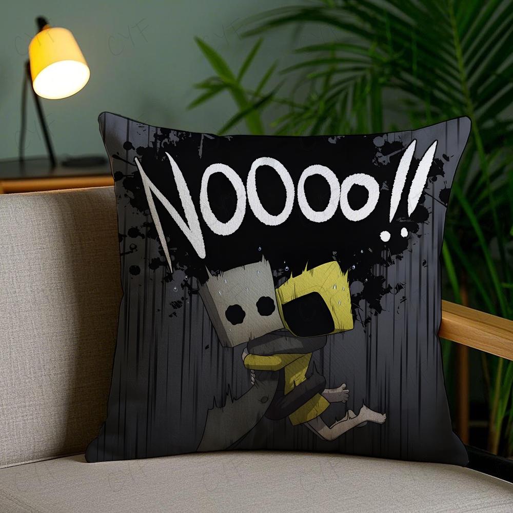 Little Nightmares Anime Game Pillow Case Anti-Dustmite Pillowcase Invisible Zipper Silky Short Plush Sofa Cushion Cover