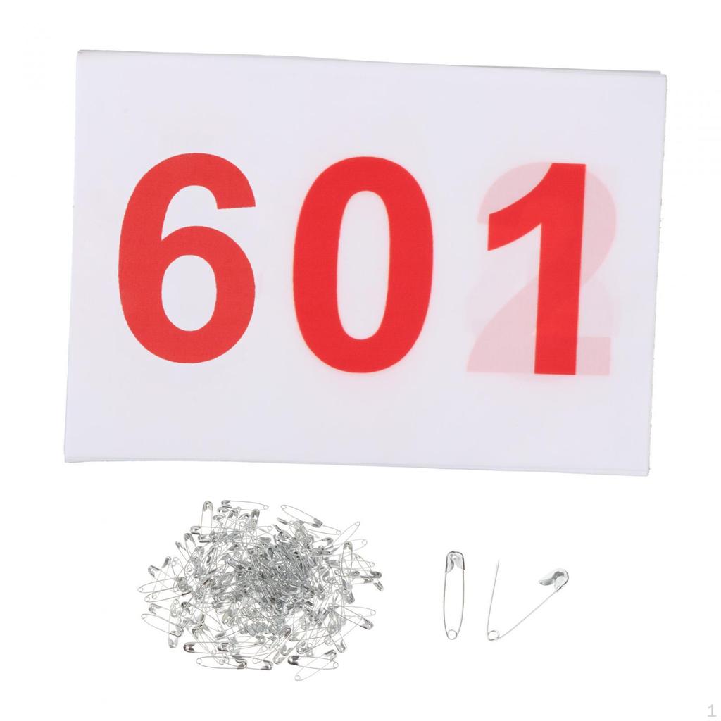 100 Pack Lightweight Numbered Race Bibs for Sports, Reliable Athletes,