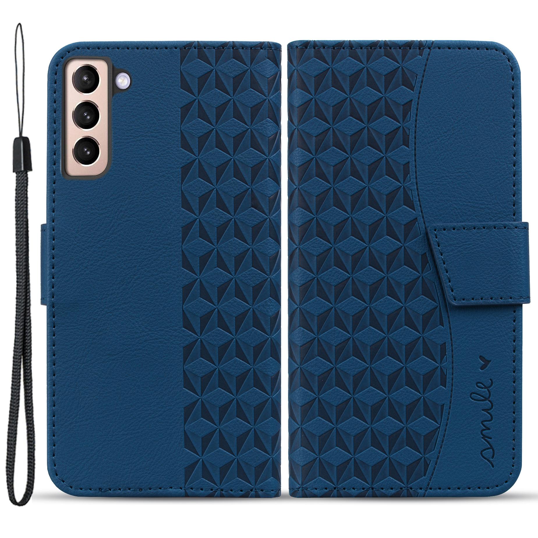 

For Samsung Galaxy S23 Case Imprinted Shockproof PU Leather Phone Wallet Cover Sapphire