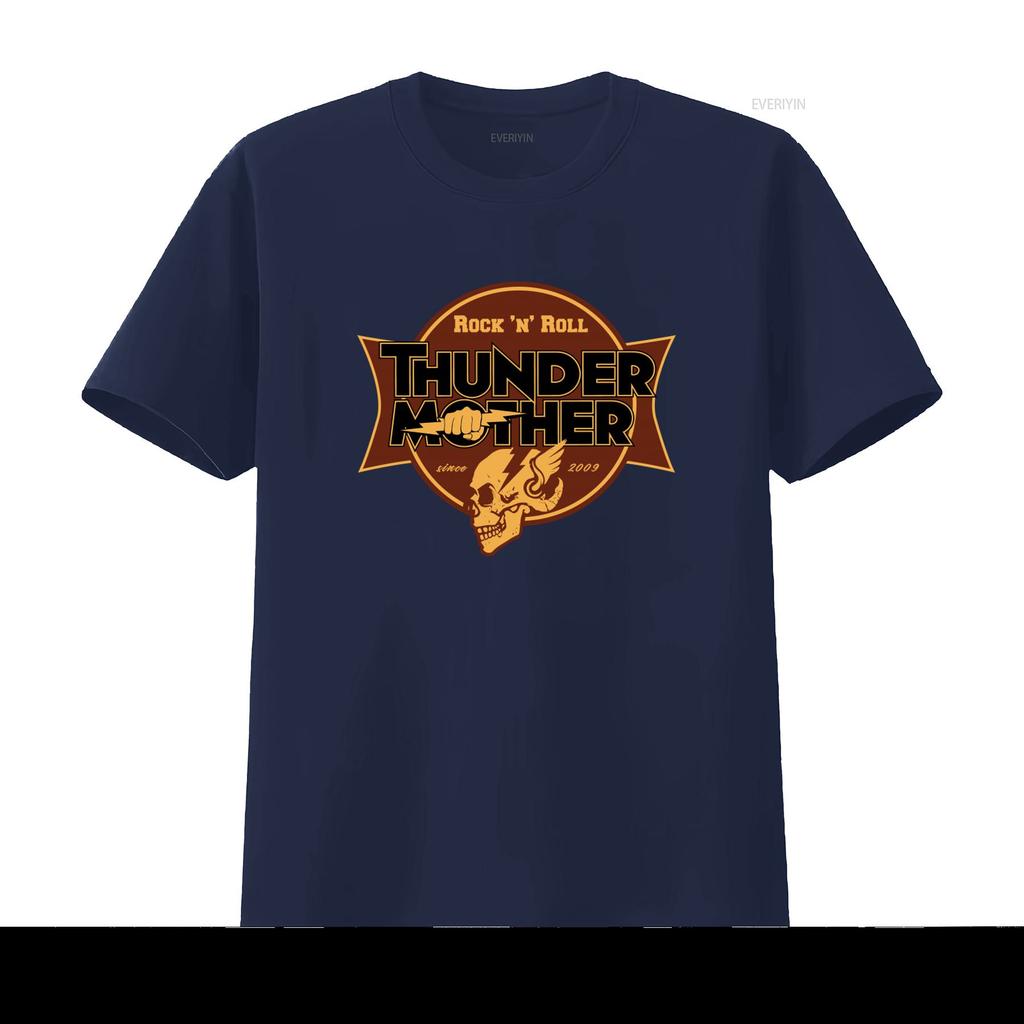 Thundermother Band Rock n Roll T Shirt Black All Sizes S 5XL with Bold Skull Lightning Design vintage Washed Comfortable