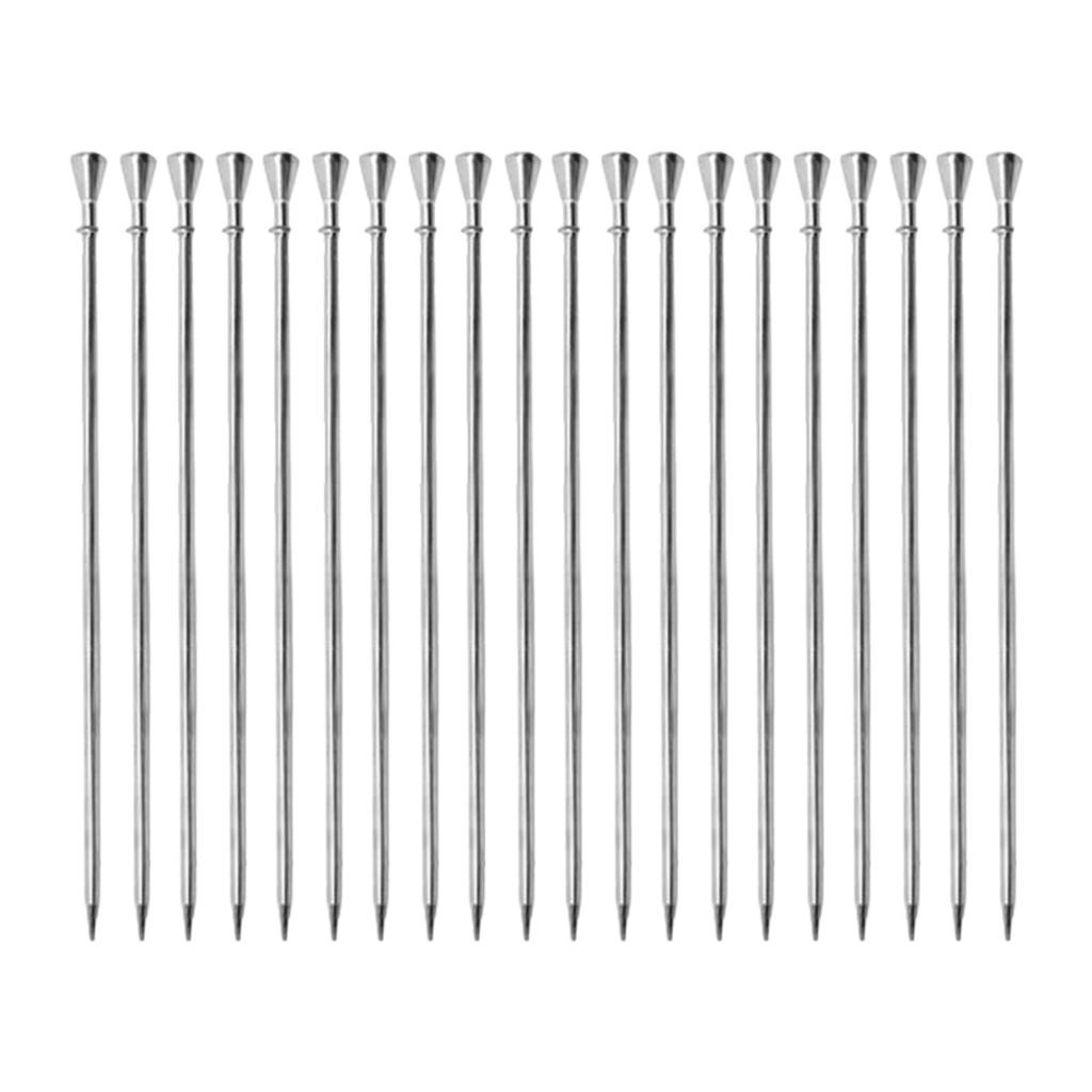 20 Pieces Stainless Steel Fruit Sticks Decorative Reusable Utensils Cocktail