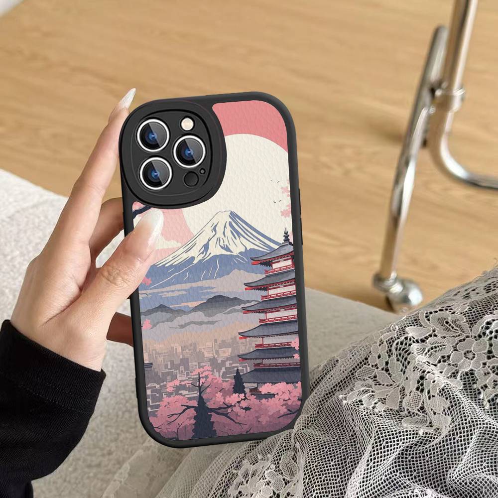 Fuji Mountain Osaka City Landscape Phone Case Hard Leather For IPhone 16 15 14 13 12 Mini 11 14 Pro Max Xs X Xr 7 8 Plus Fundas