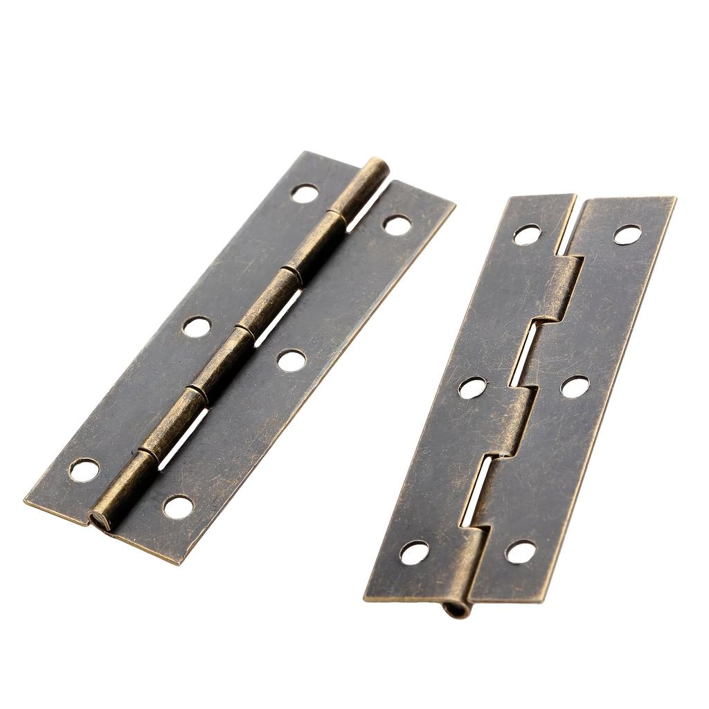 8Pcs Folding Butt Hinges Antique Bronze Metal Hinge for Doors Windows Furniture Cabinet Cupboard Wood Boxes with Screws