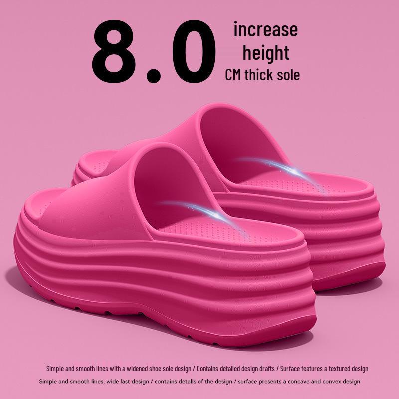 Women’s Height-Increasing EVA Slippers: Summer 2026 Squishy Outdoor Sandals  Beach Flip-Flops with Free Shipping 35-36 розы красного