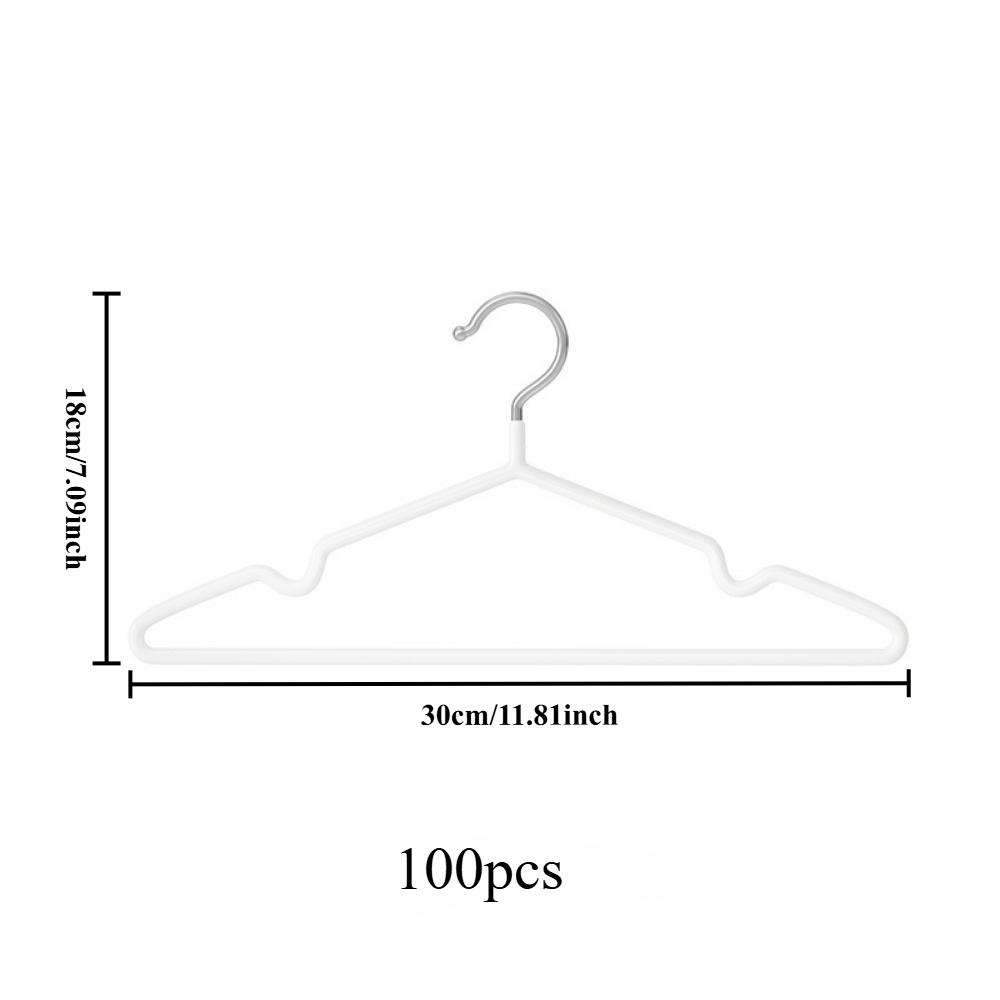 100pcs Seamless Metal Hangers, Seamless Anti Slip and Non Bulging, Thick Material, Strong Load-bearing Capacity