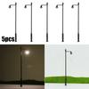 New Post Street 1:87 3.54" 5pcs LED Lamp Lights Railway Scale Warm White 90mm AC/DC Building Lampposts Models
