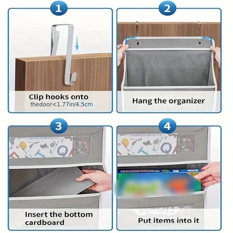 1PC Hanging Storage Bag with Pockets Over The Door Wall Mounted Storage Rack for Household Space Saving Hanging Organizer Home