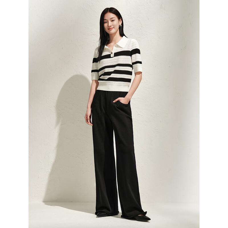 

Jiuzi Anacoll Women s 2025 Spring Loose Wide-Leg Knitted Casual Pants with Big Pockets XL