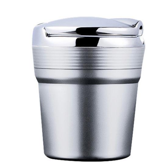 Car Ashtray Convenient LED Night Light with Lid High Strength Metal Ash Storage Holder for Vehicle