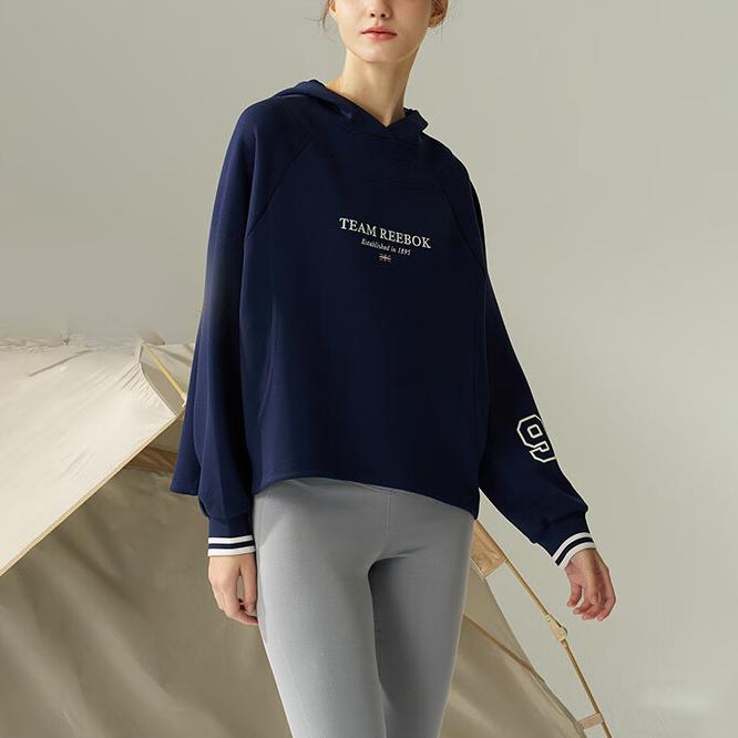 Reebok Fashion Casual Comfortable Hoodie Women tops Navy-Blue 24FRC306WGN2