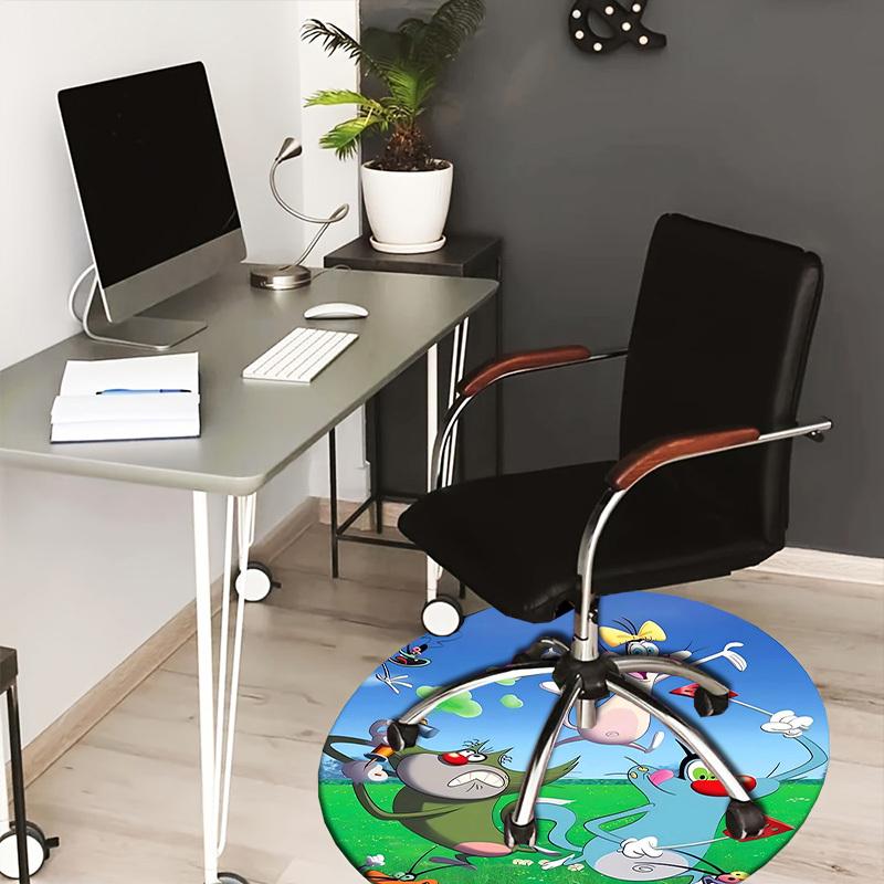 

1pc Cartoon Characters Playing Round carpet, Made of Polyester,Perfect for Decorating Office Chairs, Living Rooms,fplt141 80cm by 80cm