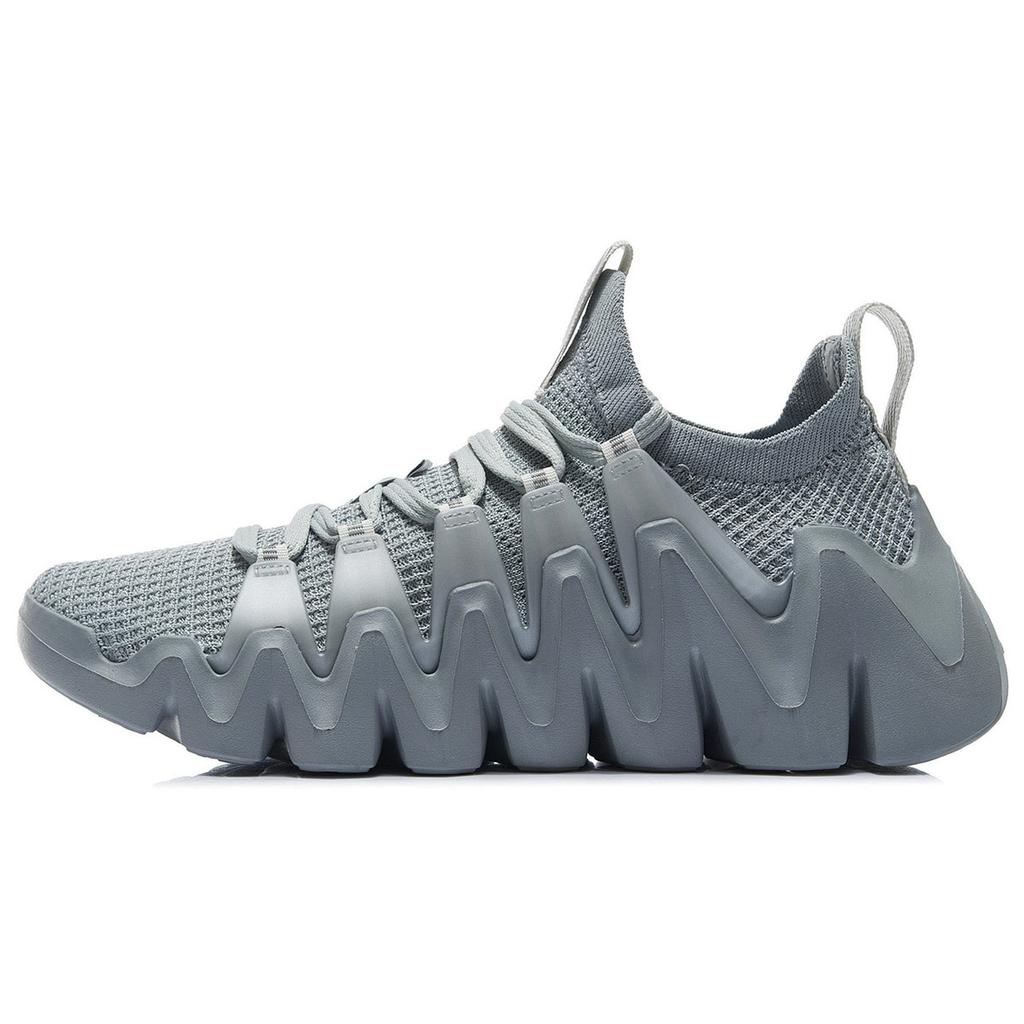 New LiNing Phantom Stinger Wear Resistant Slip Resistant Cushioning Breathable Low Top Running Shoes Men's Gray ARKR007-4